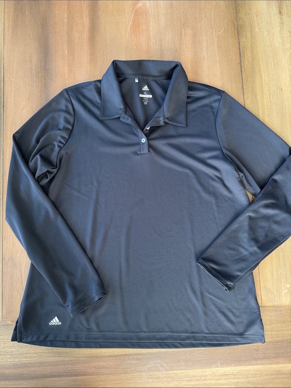 Adidas Black Long-Sleeve Performance Golf Polo size XL